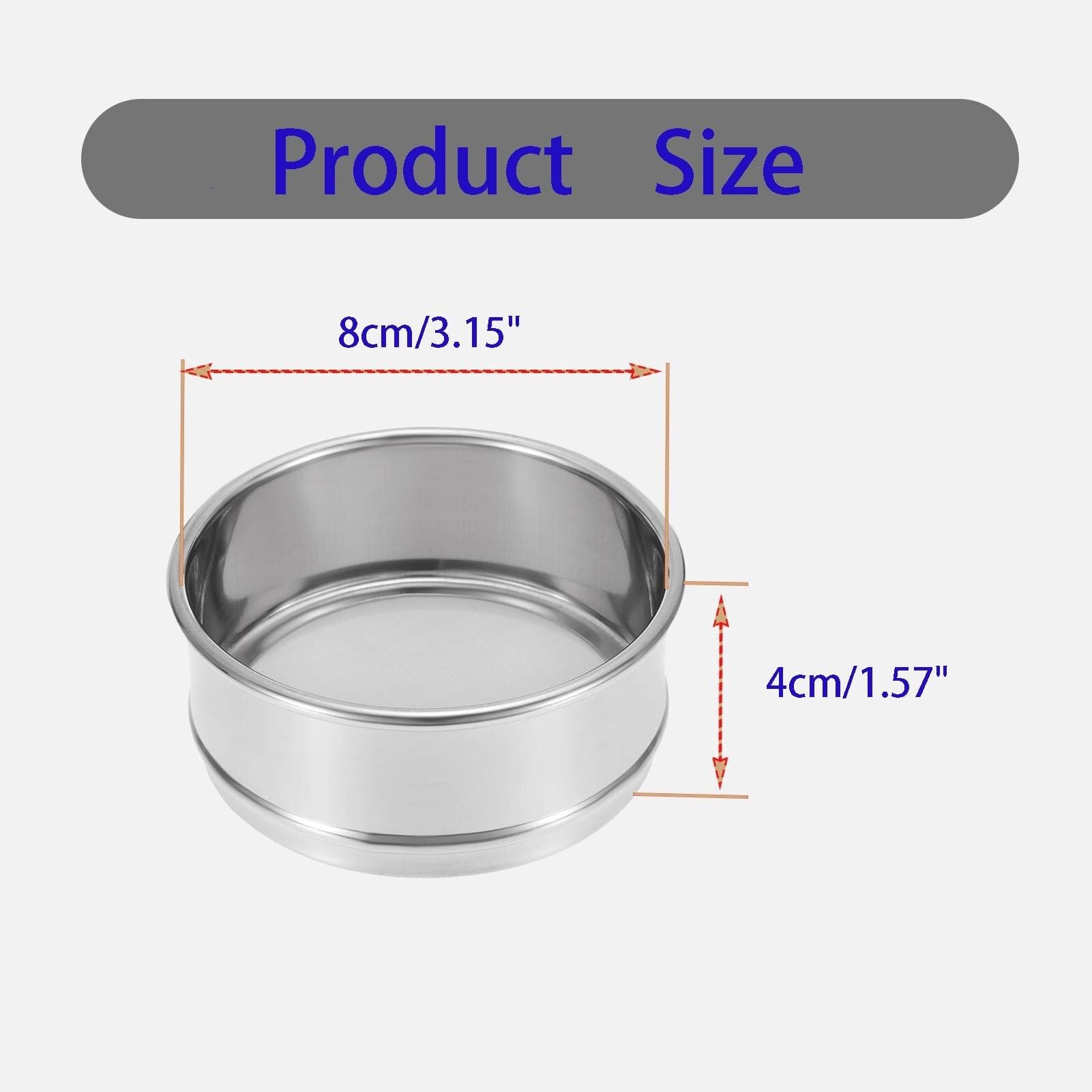 Testsieb 8 Cm Ø Edelstahl 304, Labor Sieb Stapelbar Mit Verschiedenen Maschenweiten, Analysensieb Für Labormessung Und Partikelanalyse(Mesh 0.0385 mm(38.5 micron))