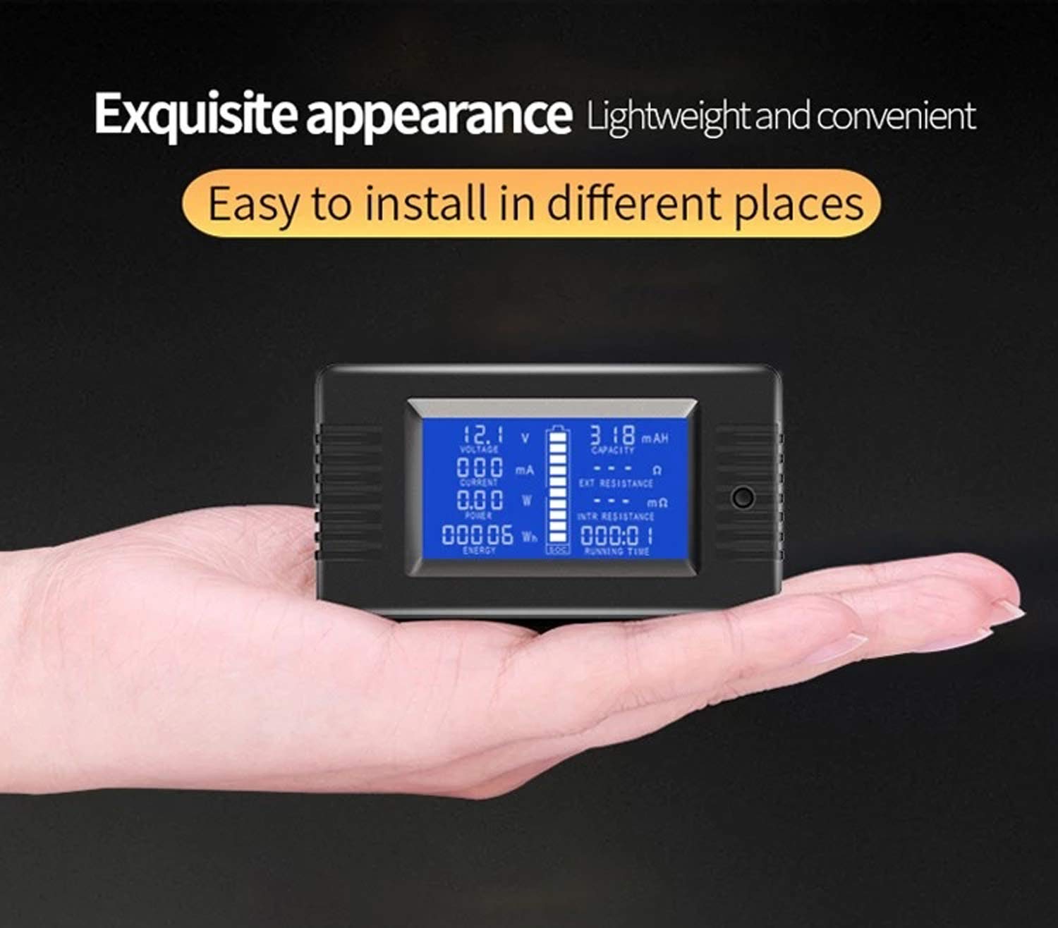 Wielofunkcyjny monitor baterii DC z wyświetlaczem LCD, 0-200 V, 0-100 A, napięcie prądu, impedancja, rezystancja, multimetr, amperomierz, woltomierz, licznik cyfrowy z obejściem