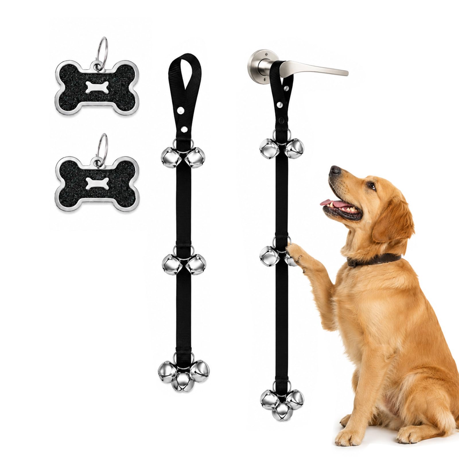 2 Pcs Dog Training Doorbells, Dog Toilet Training Bells with 2Pcs Pendants