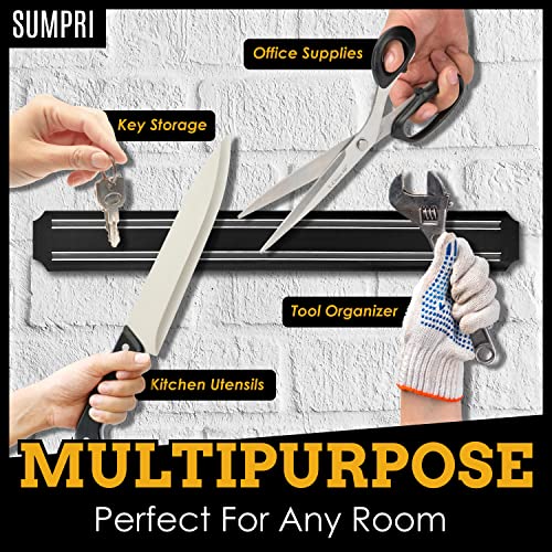 Magnetic Knife Holder For Wall (15 Inch X Set Of 2) Magnetic Knife Strip -Strong Powerful Knife Rack Storage Display Home Organizer -Securely Hang Your Knives On A Multipurpose Kitchen Bar -Sumpri #TOP2