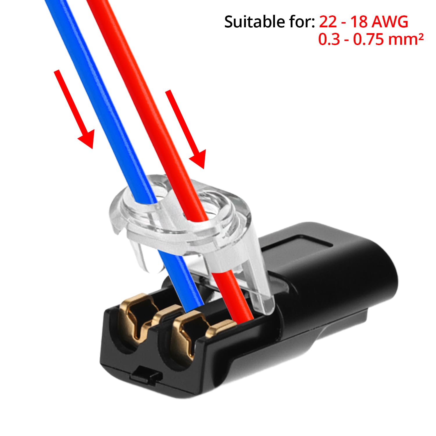 Connecteur De Câble à 2 Broches 20pcs,Connecteur Electrique Etanche 18-22 AWG avec 10 Connecteur