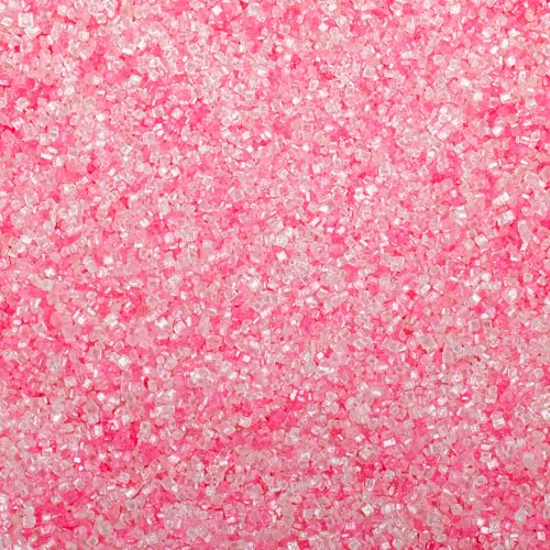 Image of Valentines Pink and White Sanding Sugar Sprinkles Mix, 4.6 oz Edible Sparkling Sugar Crystals for Baking Topping, Cupcake, Cookie, Ice Cream & Cake Decorating, Wedding Shower Princess Party Supplies