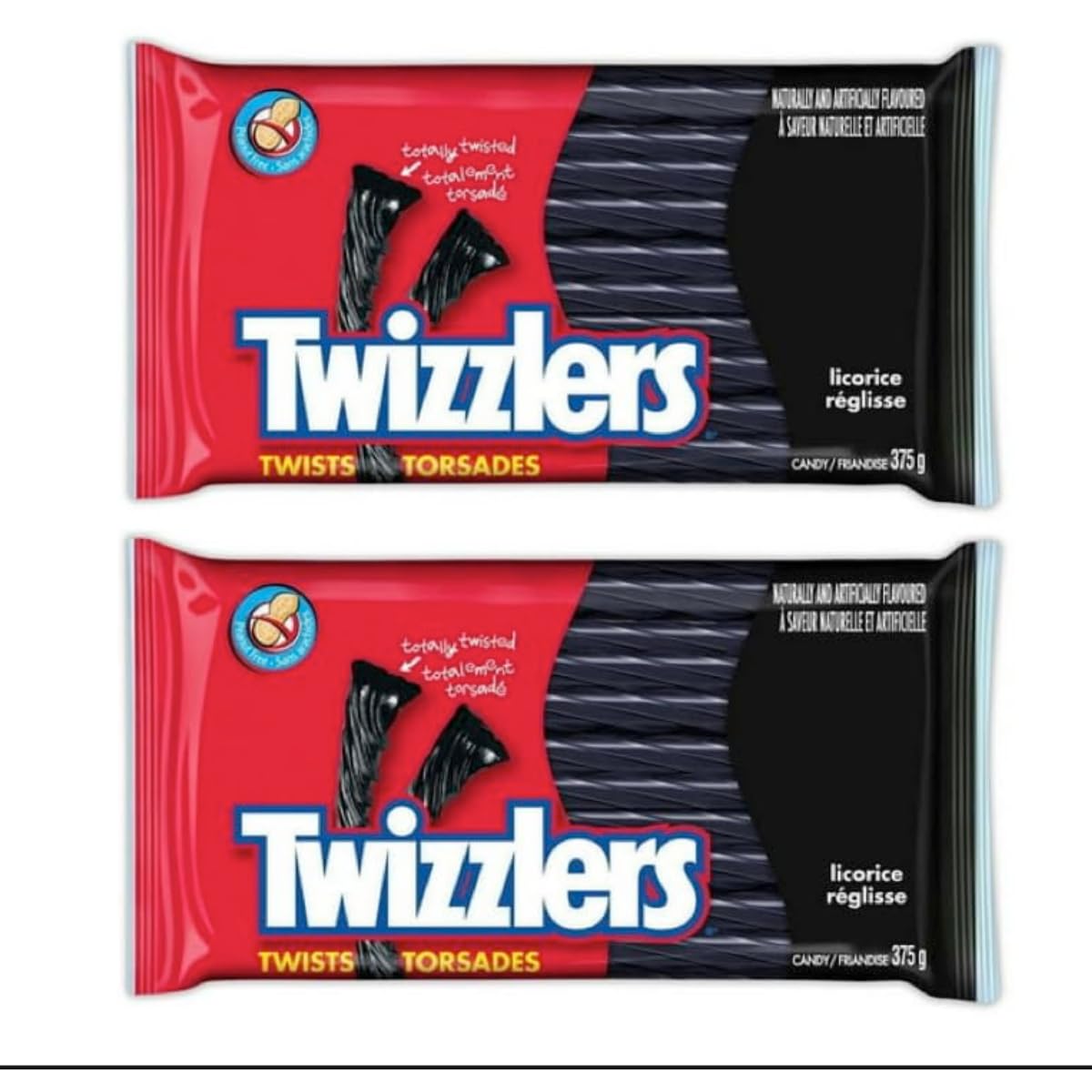Twizzlers Black Licorice Twists (Pack of 2)