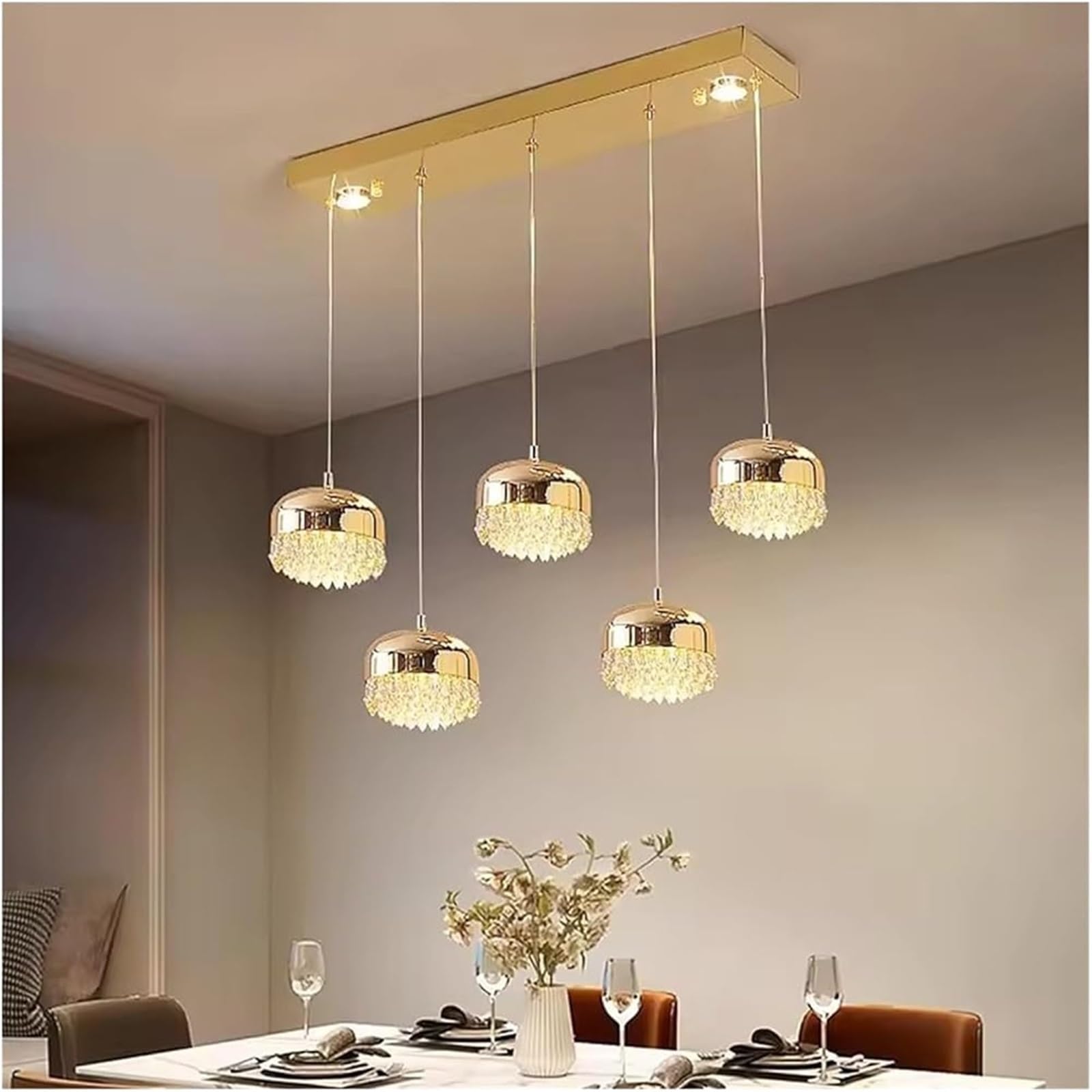 FZQSXAZU Pendant Light Ceiling Shade Nordic Decor Chandeliers Lamp for Dining Room Lustre Hanging Lamps Modern Home(Neutral 5 Heads)
