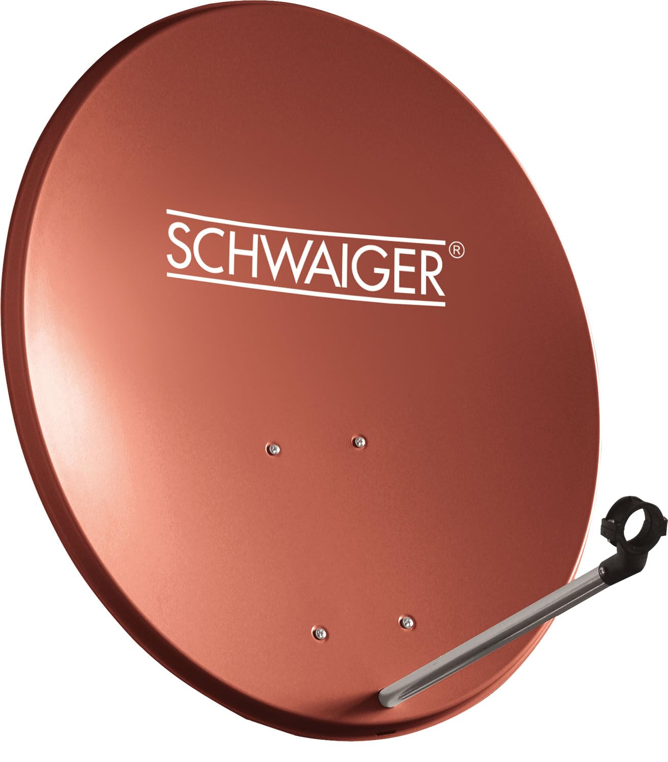 SCHWAIGER 9772 Système satellite avec antenne satellite LNB simple récepteur HD câble coaxial 10 m Antenne satellite numérique en aluminium Rouge brique 55 x 62 cm