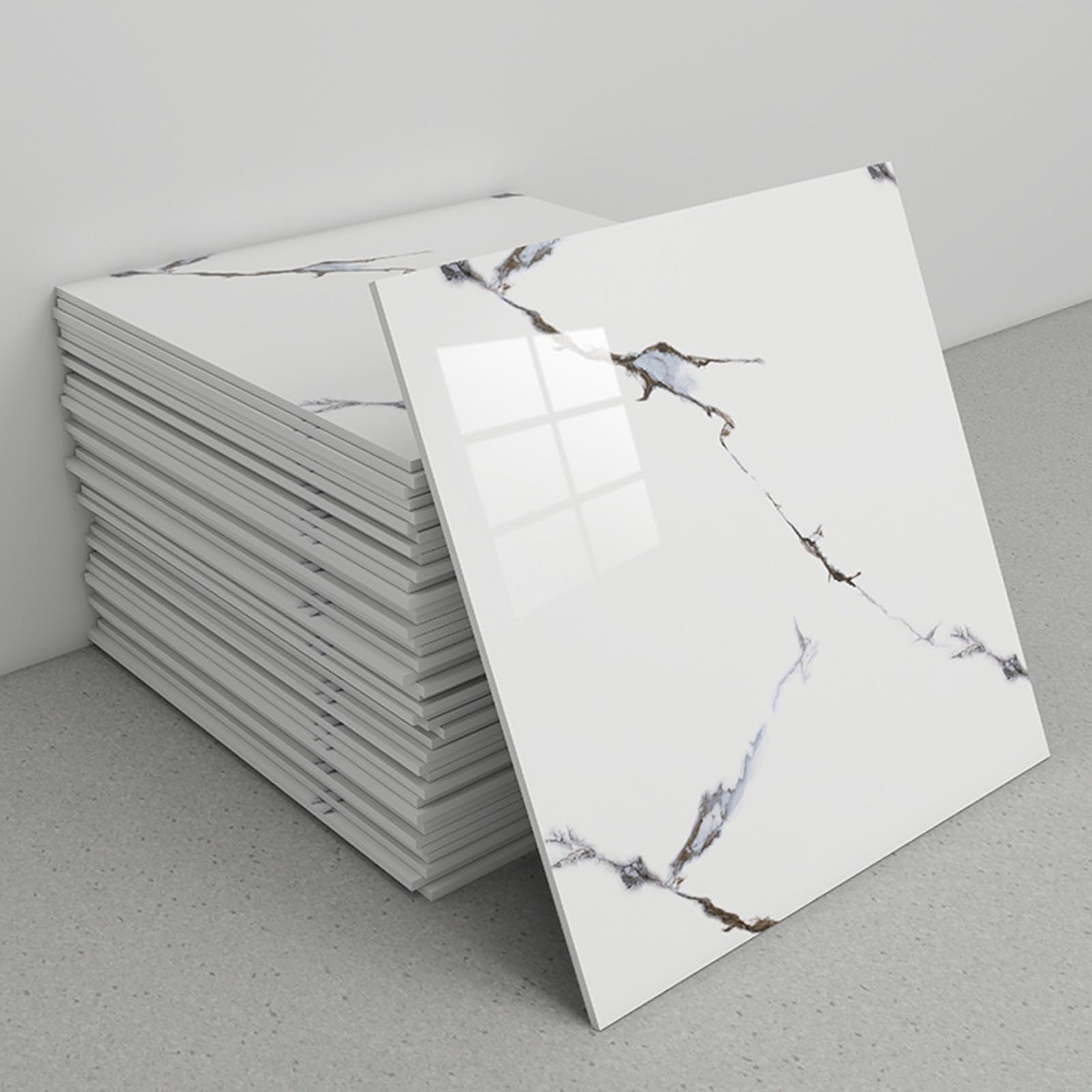 Marble Tile Stickers, Pack of 30 Marble Peel and Stick Backsplash Tiles 12x12 Inches
