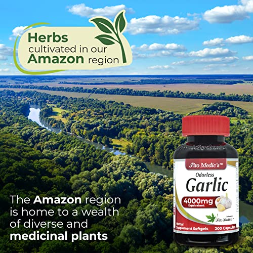 Fito Medic's Lab - Garlic – 4000 Mg Equivalent- 200- Garlic Pills -Softgels- Garlic Oil - Garlic Capsules -Ultra High Absorption, Garlic Supplements - Pure- Organic Garlic #TOP1