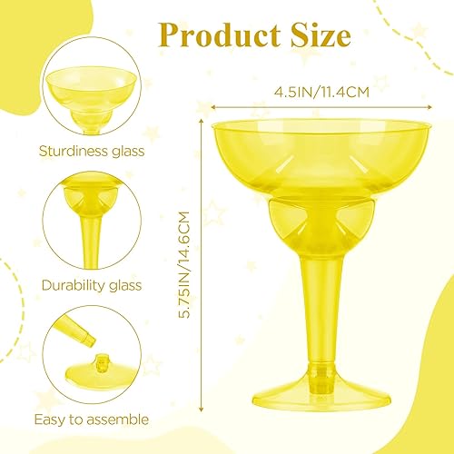 Miniatura 2 de Tioncy 48 vasos desechables de plástico Margarita de 12 onzas para México, Cinco de Mayo, fiesta, Taco, decoraciones de martini, copas de cóctel a
