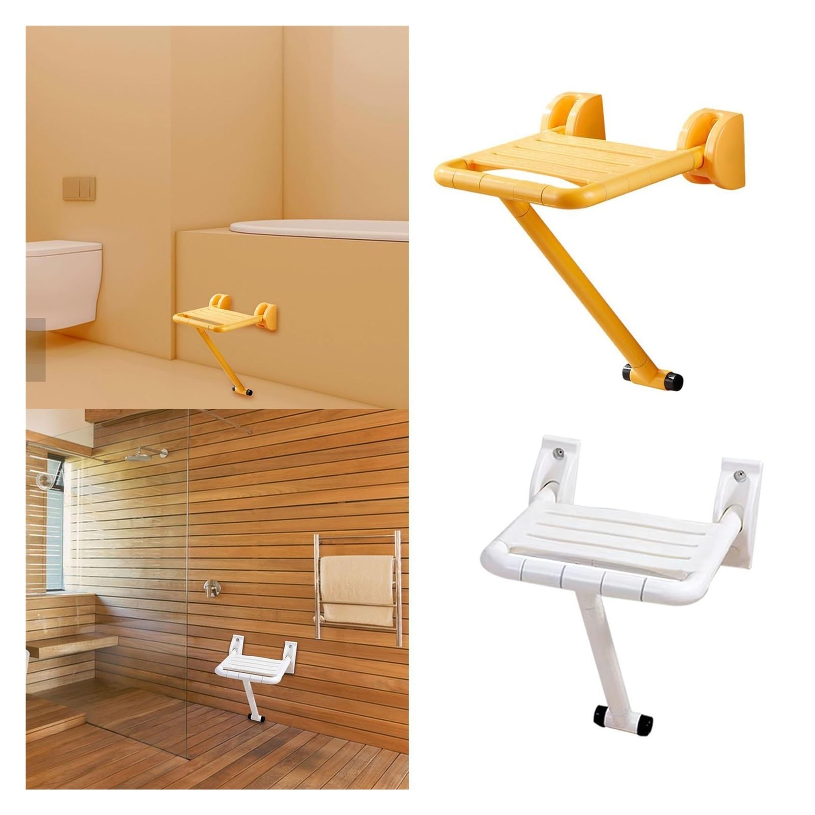 Genérico Asiento de Ducha Plegable for Montaje en Pared | Taburete estable antideslizante for baño de personas mayores