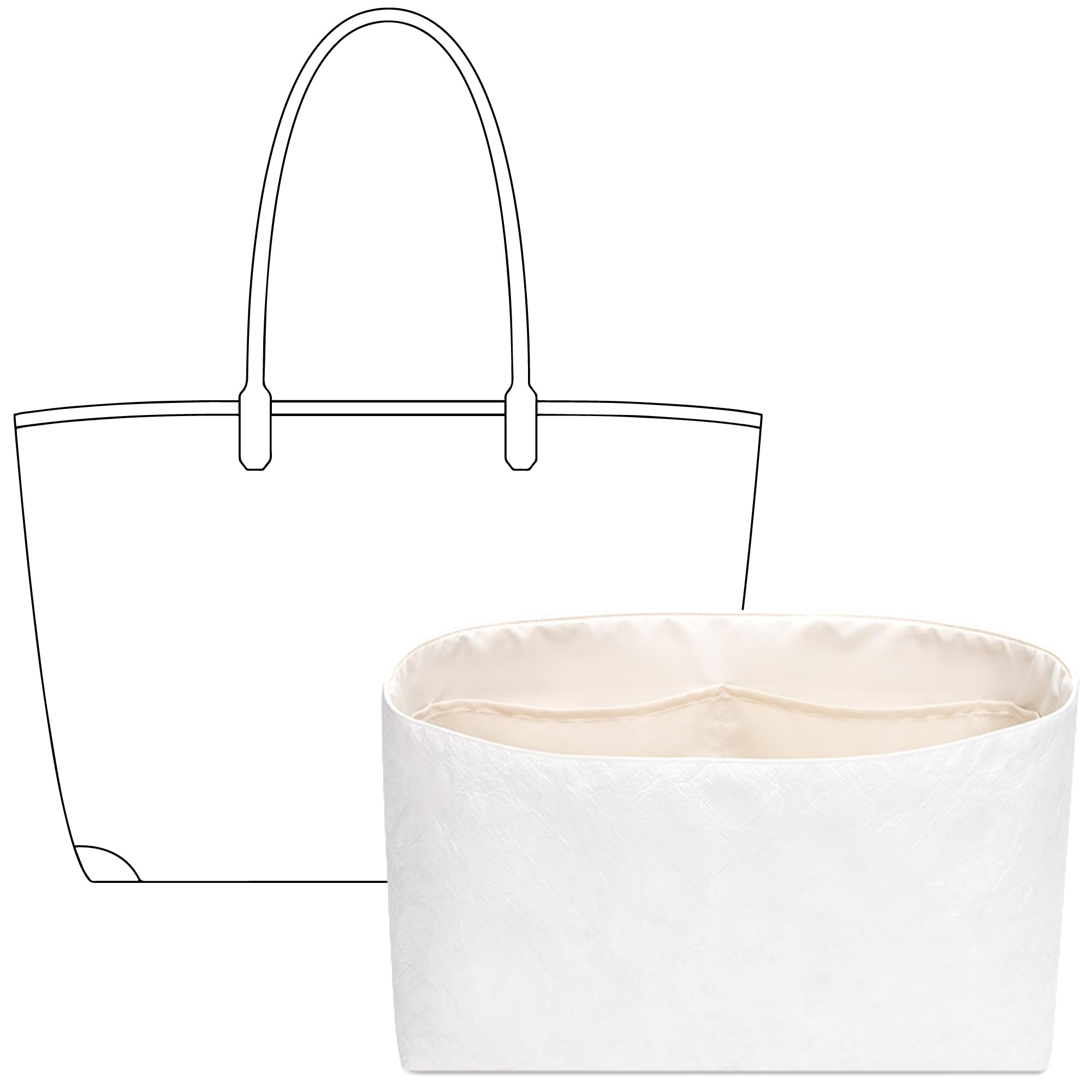 FANJI Project Tote Bag Organizer Insert for GOYARD Artois PM handbag, Custom Fit Inside Craie Lightweight WaterResistant Purse Insert with Cup Holder Accessories