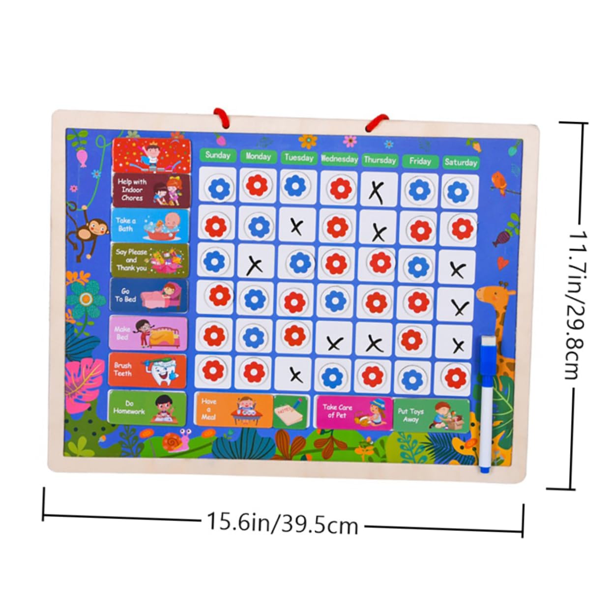 jojofuny Holz Termintafel Für Junge Mädchen Familie Wöchentlich Planer Aufgabentafel Praktische Zeitplan Schreiben Bord Langlebiges Material Kinderfreundlich