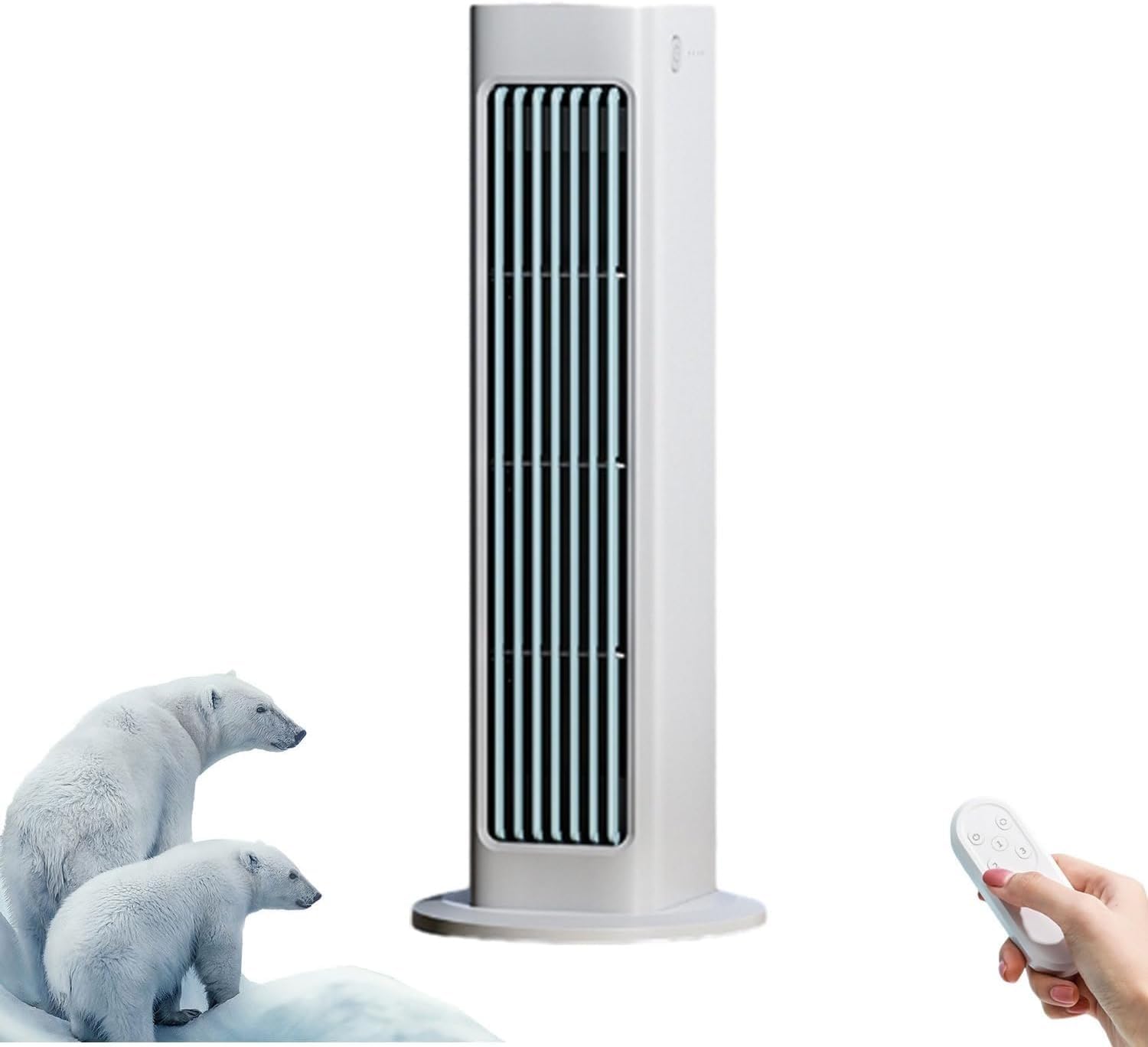Breezamax - Qinux Breeza Max Original,3-in-1 Portable Fan – 3 Modes, 120° Oscillation, Remote Control & Ultra-Quiet Operation (White)