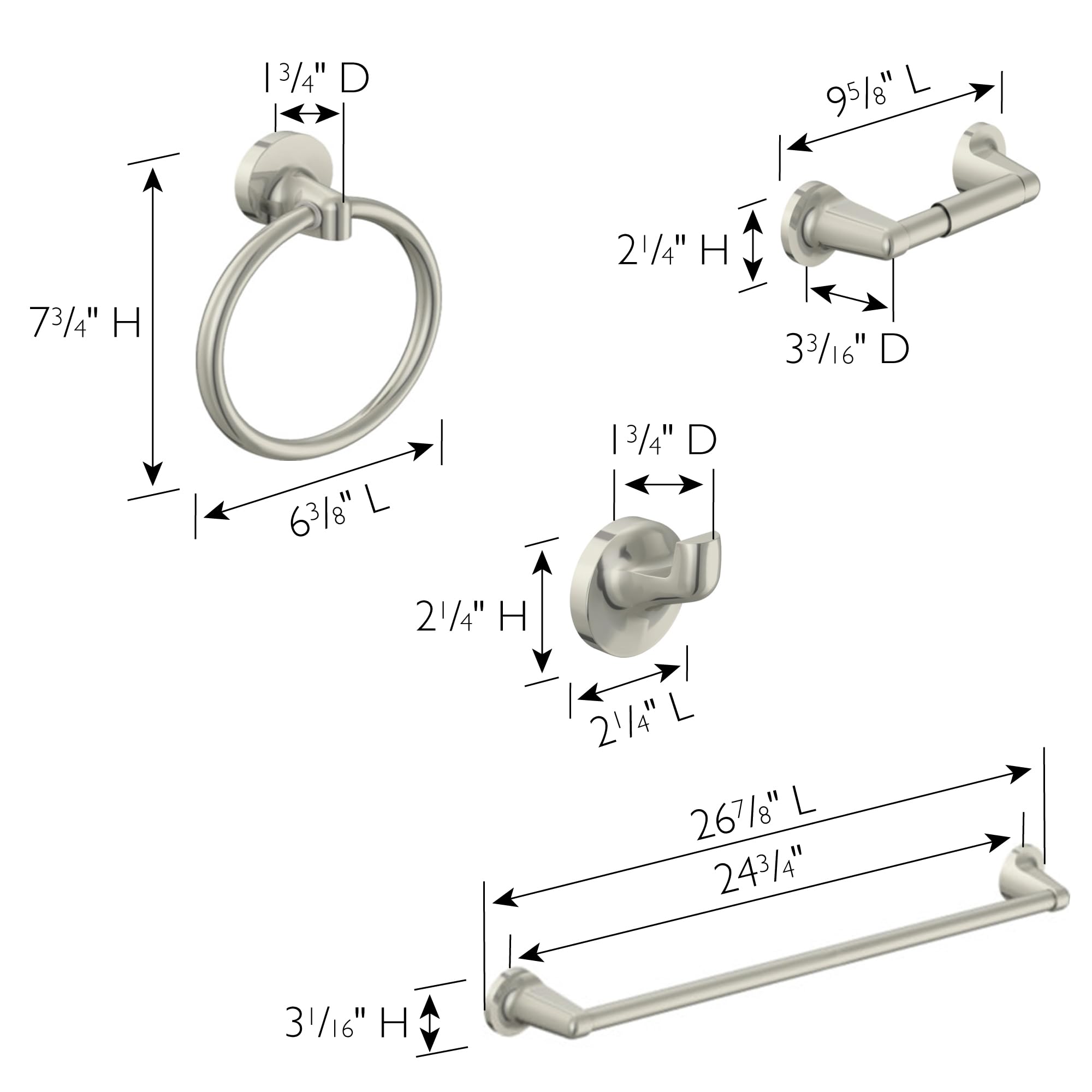 Design House 188680 - Accesorios de baño, níquel cepillado