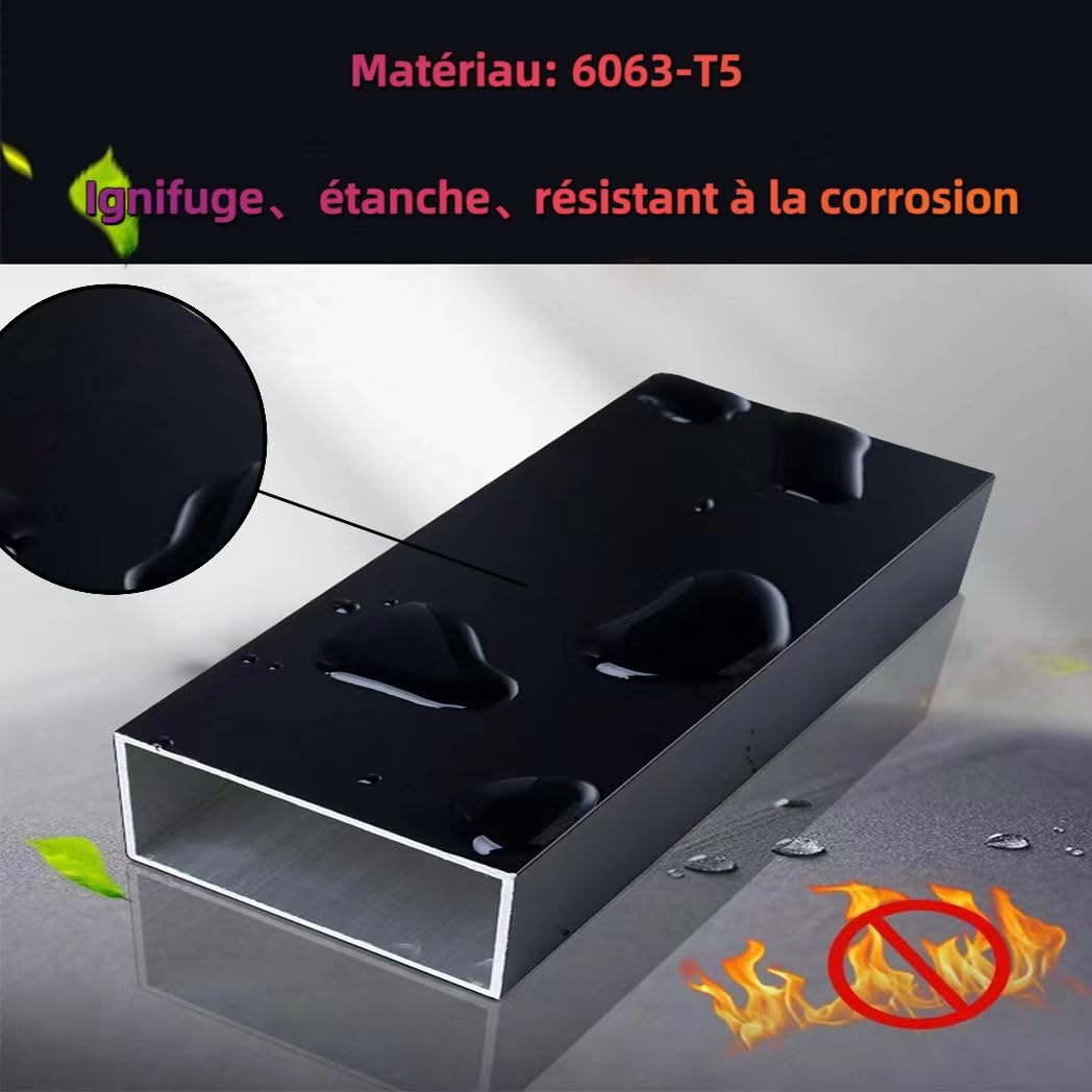Quadratrohr aus Aluminium, Schwarz, 15 x 15 x 1 mm, 4 Stück, 300 mm | Schwarze Pulverbeschichtung, für Pergola, Trennwände, Außenanlagen, leicht zu schneiden und zusammenzubauen