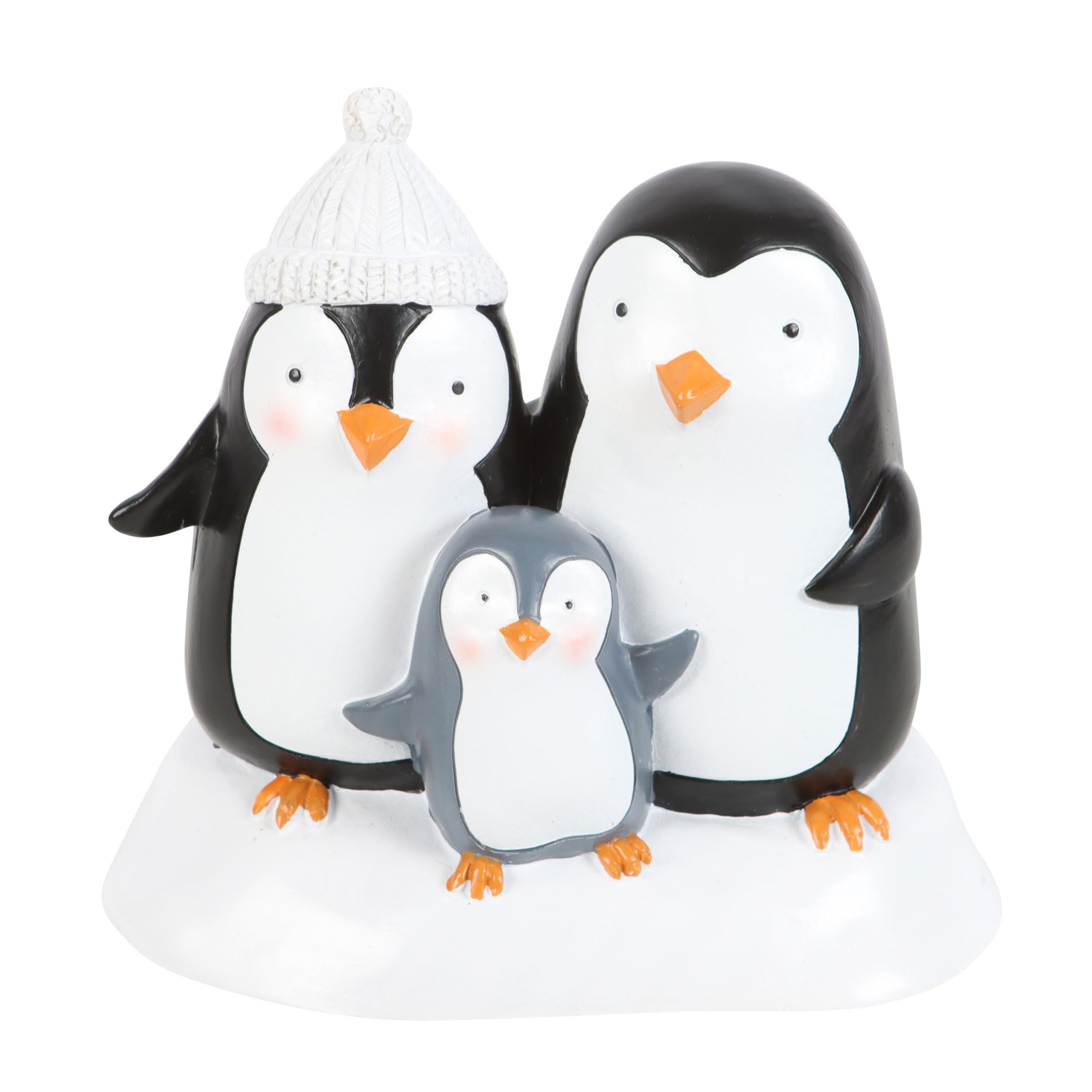 Penguin Family Resin Ornament - Handcrafted Winter Decor, Adorable Family of Penguins, Ideal for Christmas Tree or Home Display, Charming Gift for Penguin Lovers