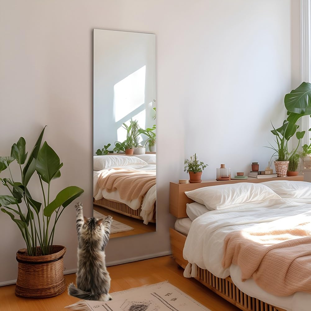 Specchio Senza Cornice da Parete, Specchio da Bagno per Arredamento Moderno, Senza Vetro, Da Appendere Orizzontalmente O Verticalmente(30x80cm/11.8x31.5in)