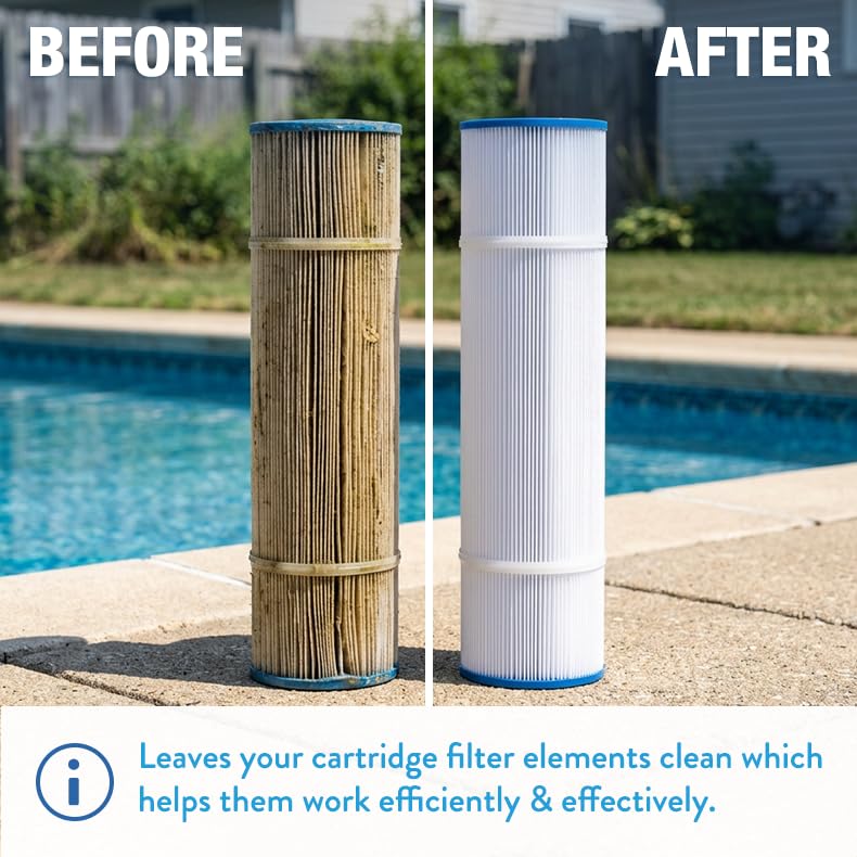 Image of Doheny's Pool Cartridge Filter Cleaner | 100% Professional-Grade | Remove Dirt, Soap, Grease And Film To Clean All Cartridge Elements | For Convenient And Easy Cleaning |