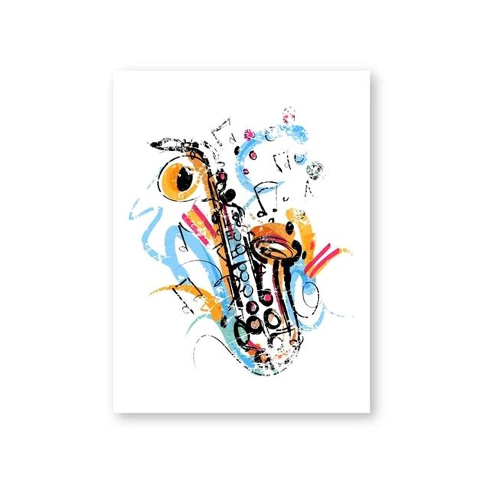 Mur vide ? Réveillez votre pièce avec la toile saxophone aquarelle vintage XENITE 21x30