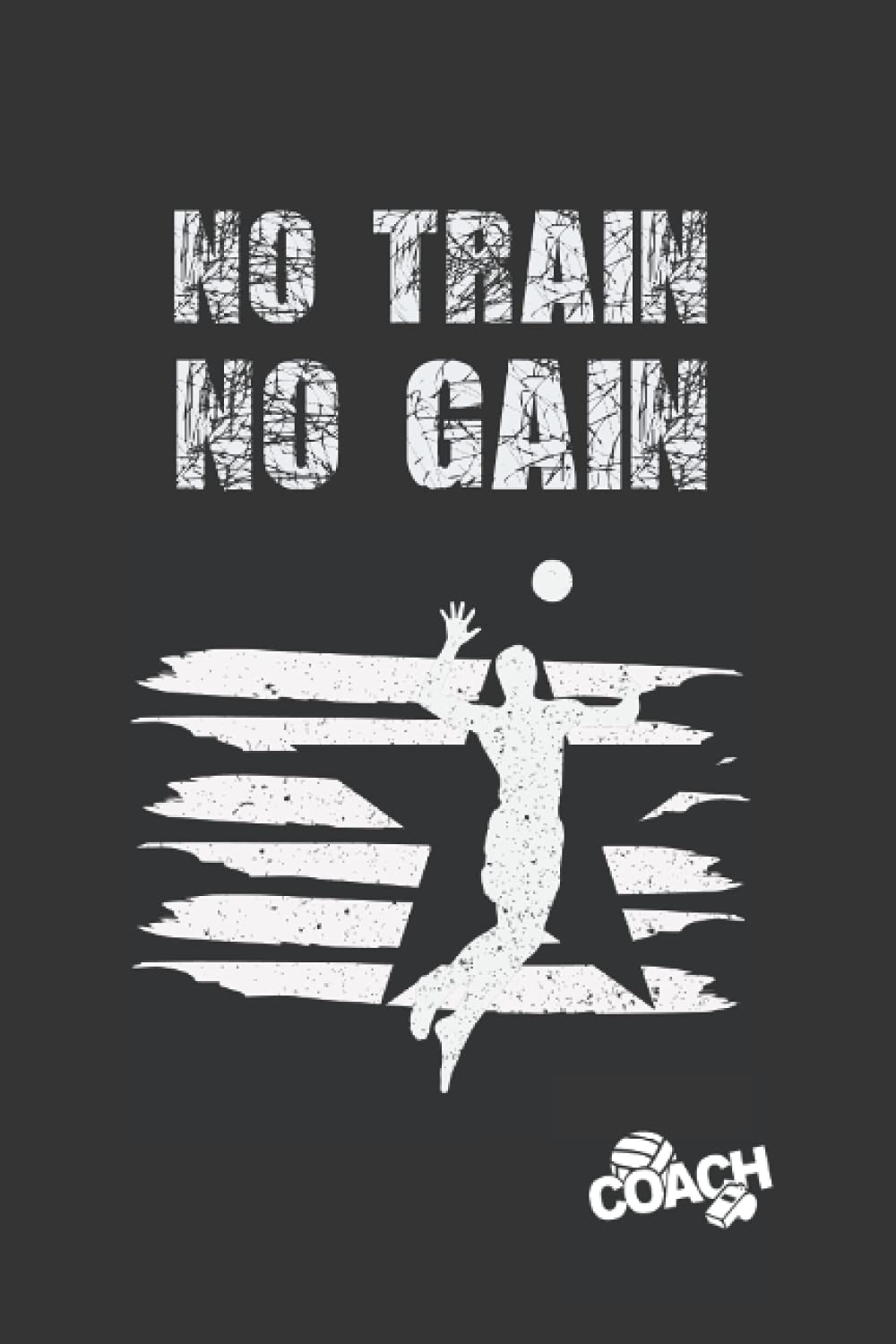No Train No Gain: Volleyball Coach Workbook - Training Journal - Keep a Record of Every Detail of Your Team Games - Court Templates for Match ... - Log Book - Beach Volley - Male or Female