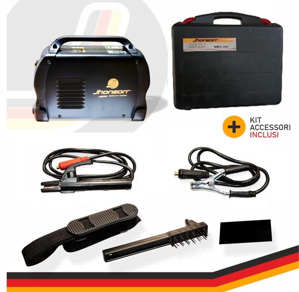 JHONSORR Saldatrice inverter elettrodo kit maschera saldatura spazzola occhialini 300 amp