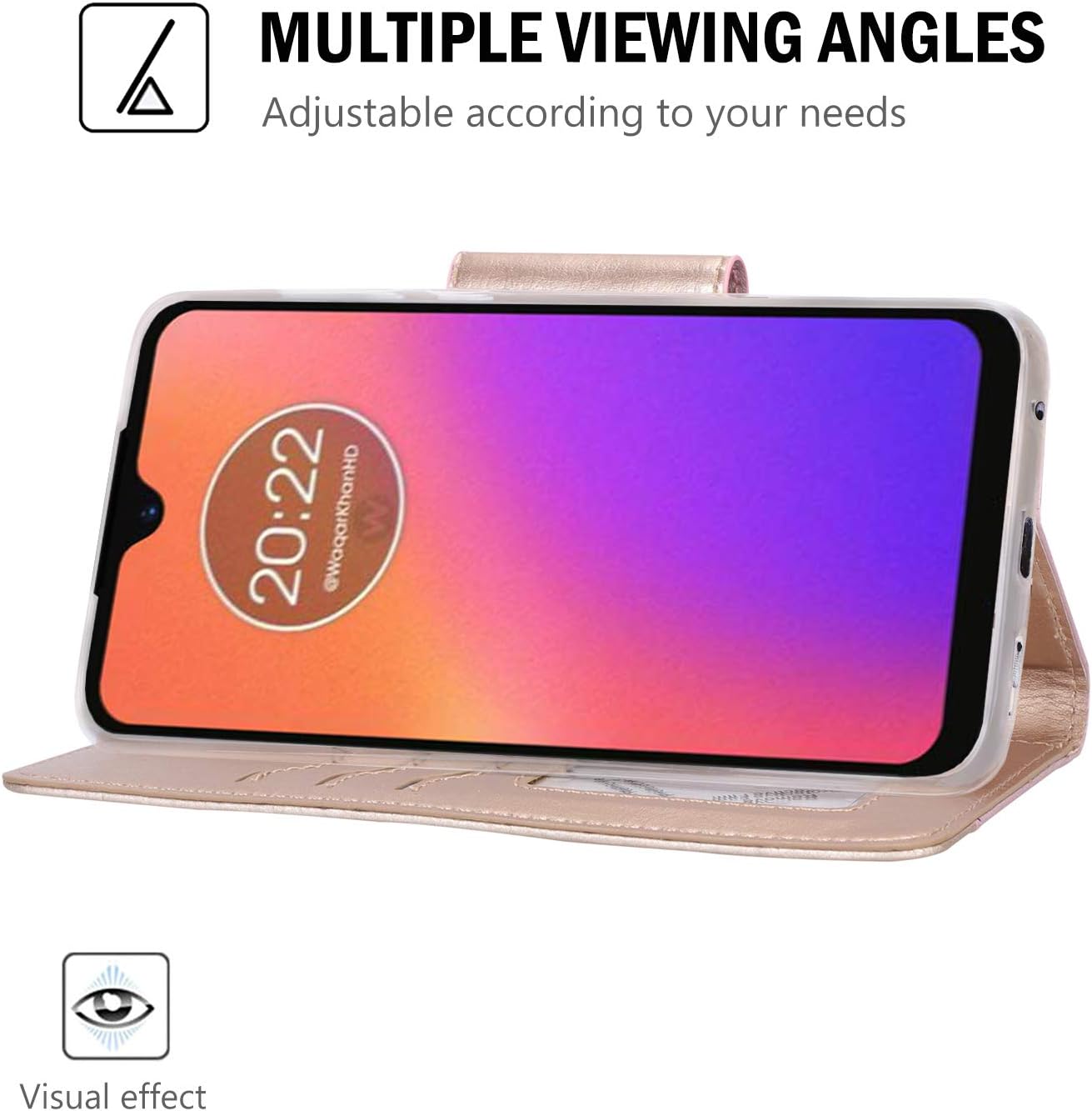 ProCase Wallet Case for Motorola Moto G7 / Moto G7 Plus, Folio Flip Case with Kickstand Card Holder, Folding Stand Protective Cover for Moto G7 / Moto G7 Plus 6.2 Inch 2019 Release –Pink