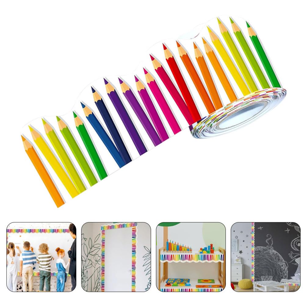 Bunte Bleistift-Bordüre Für Pinnwand & Tafel – 3 Rollen Zum Dekorieren Von Klassenzimmer & Kinderzimmer