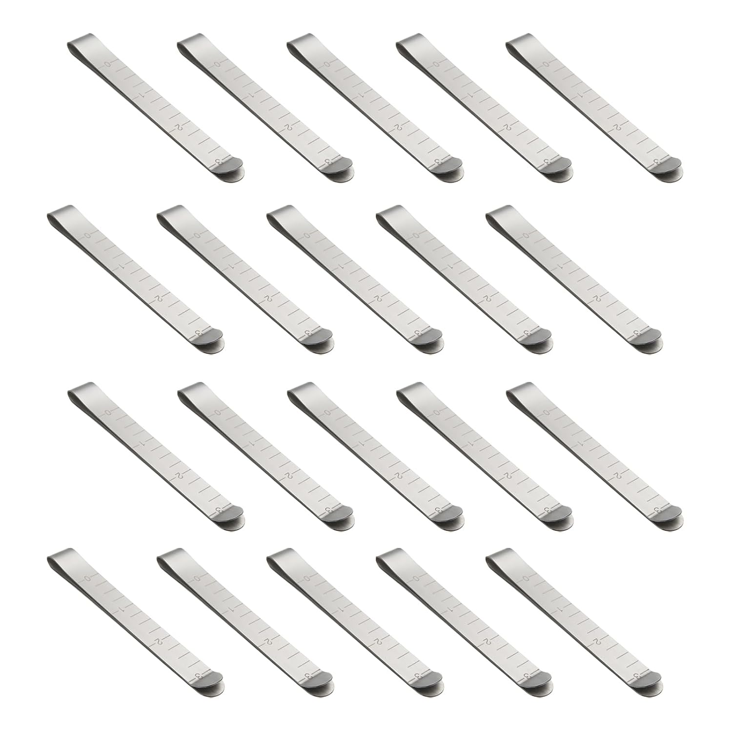 20 PCS Sewing Clips, Stainless Steel Hemming Clips, 3 Inches Measurement Ruler, Quilting Supplies, Hem Marker