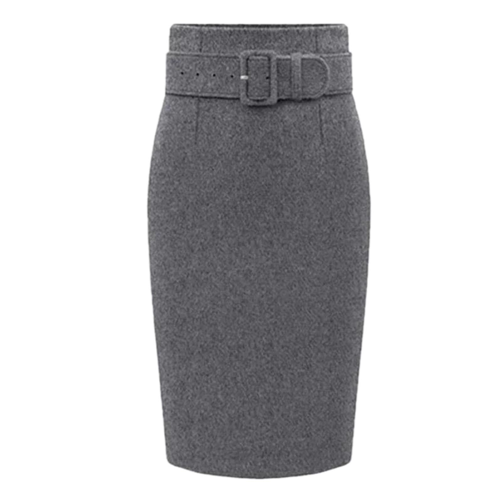 Women Knee Length Skirt Ladies Front Sashes Pencil Skirts for Night Party