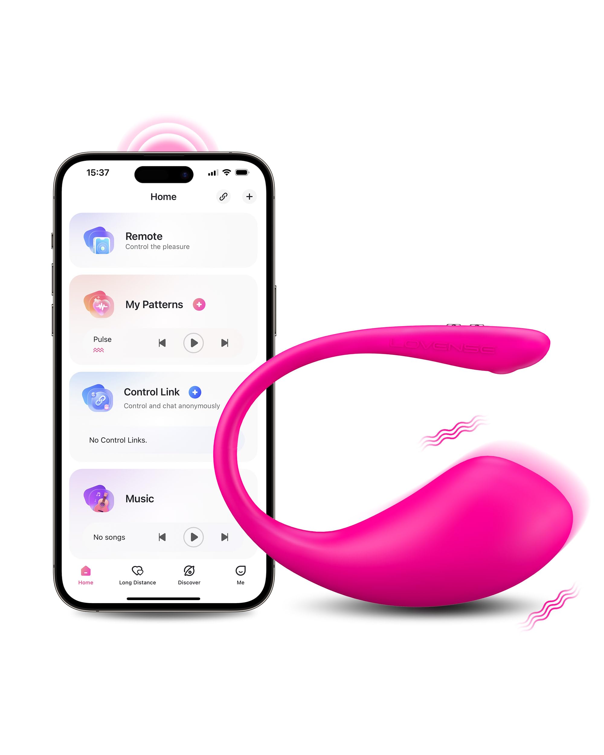 LOVENSE Lush 3 Vibrador con Control Remoto Bluetooth App, Vibrador a Distancia para Mujeres, Patrones de Vibración Personalizados Ilimitados