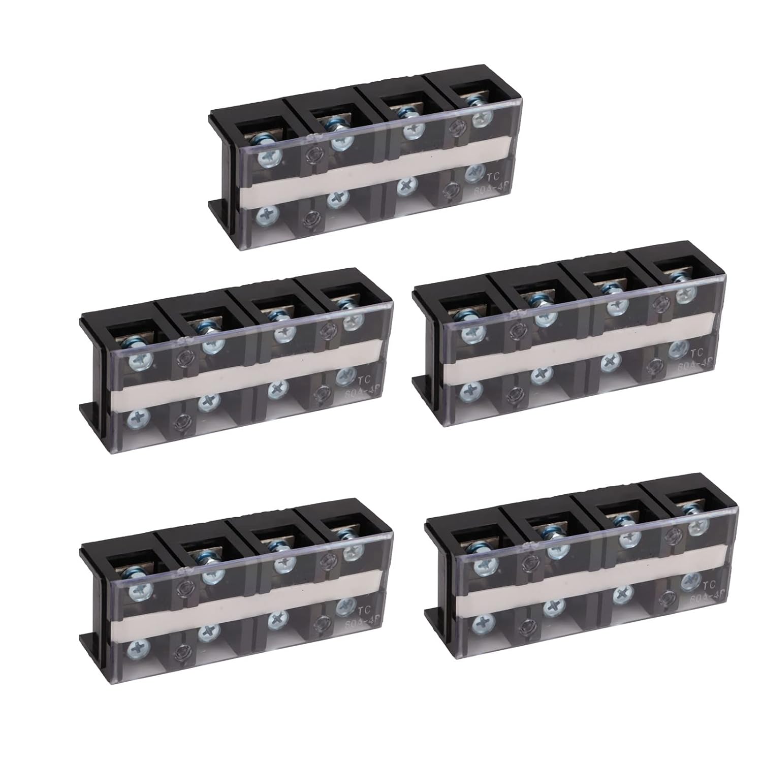 Terminal Strip Block, 60A 4 Positions Easy Installation Screw Terminal