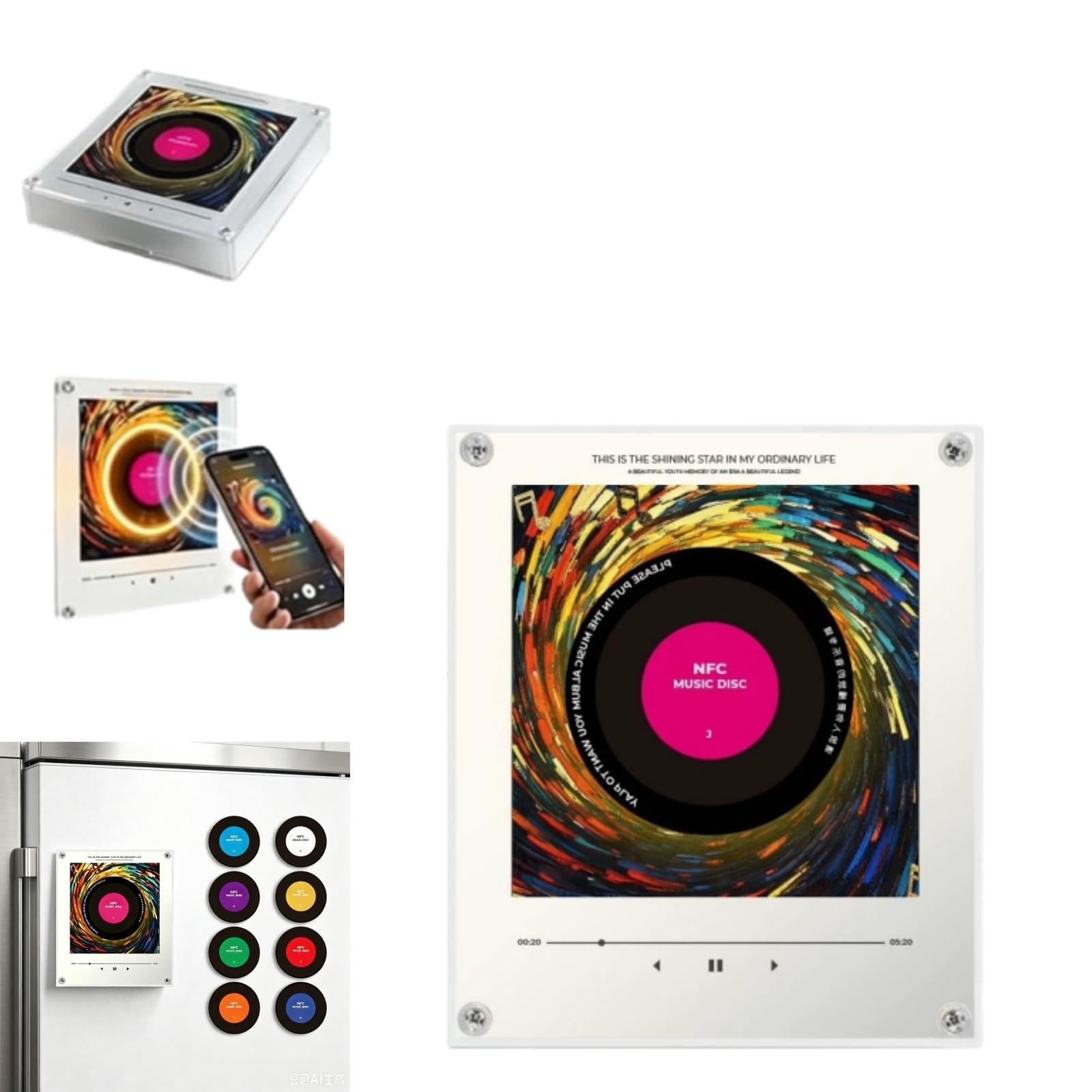 Magnet frigo programmable NFC musical rétro pour égayer vos notes de cuisine ennuyeuses