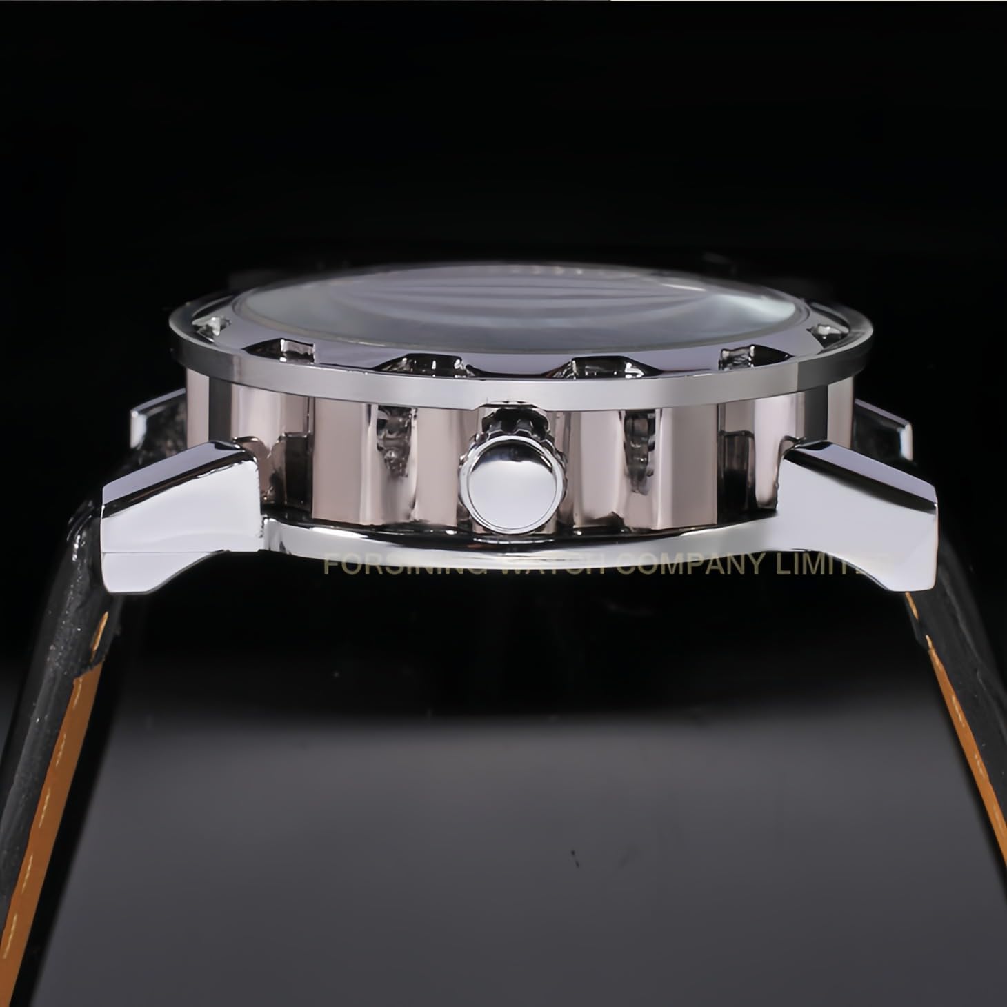 Men's Retro Minimalist Mechanical Wrist Watch Leather Strap Roman Number Transparent Dial Skeleton Watch - Image 7