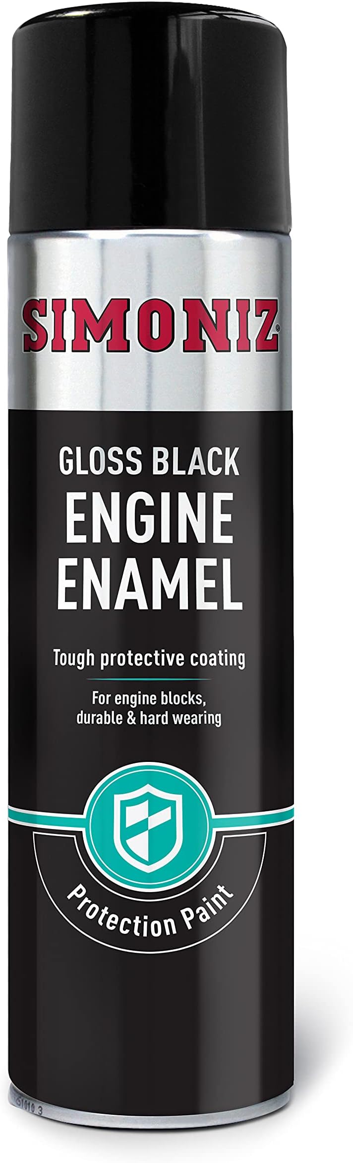 Simoniz Engine Paint, Easy To Use Gloss Black Spray Paint For Your Engine, Perfect Enamel Paint For Motorcycle & Car Engine, Tough & Durable Paint, Gloss Black, 500ml