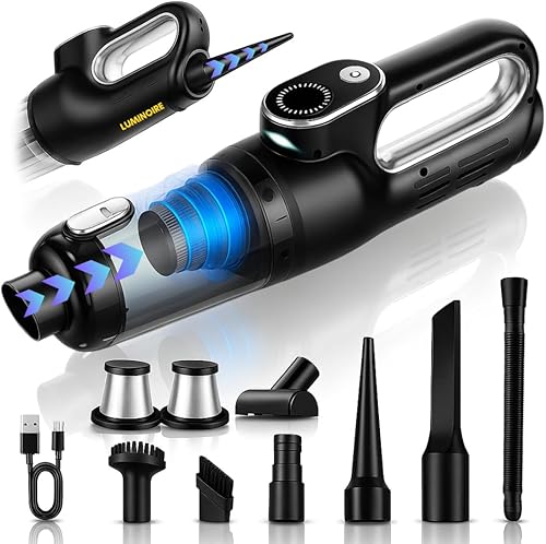 Miniatura 1 de Luminoire Aspiradora portátil inalámbrica, 18500Pa inalámbrica 2 en 1 aspiradora y plumero de aire, batería de 5000 mAh, motor sin escobillas de 130