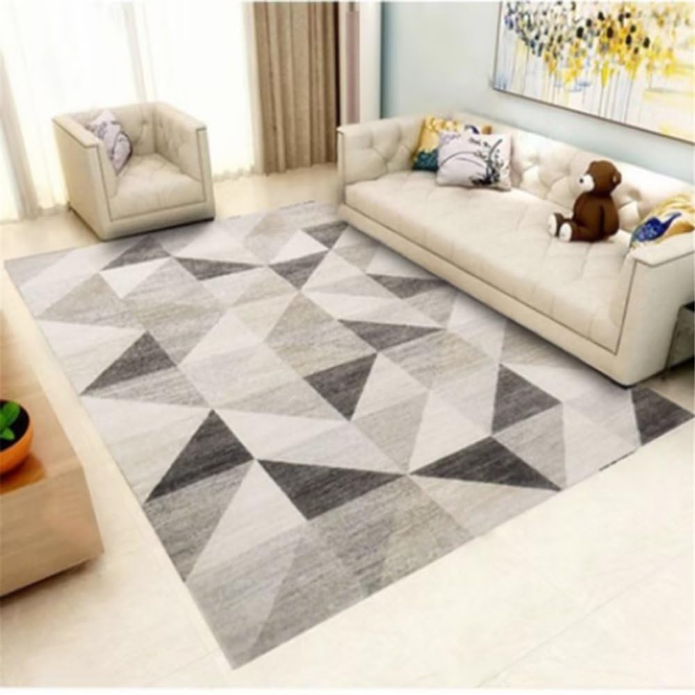 Tapis pas cher gris moderne 140x200 tapis extérieur géométrique et salon