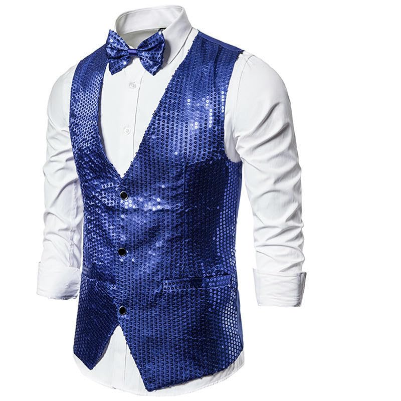 Chaleco de lentejuelas dorado para hombre para destacar en eventos 5