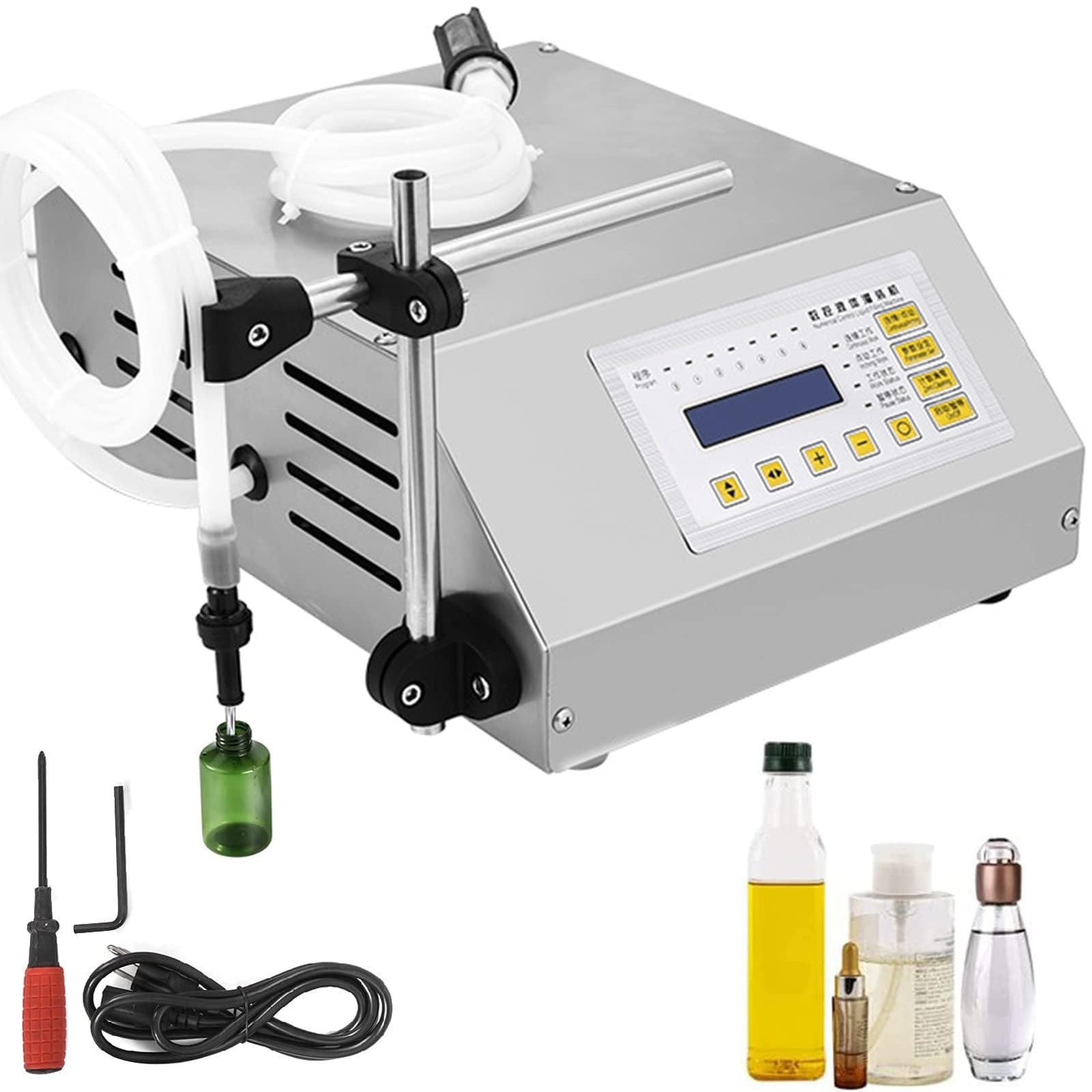 Riempitrice per liquidi, pompa peristaltica per acqua, succo, olio essenziale, controllo digitale, capacità 10-3000 ml, ideale per uso domestico e commerciale