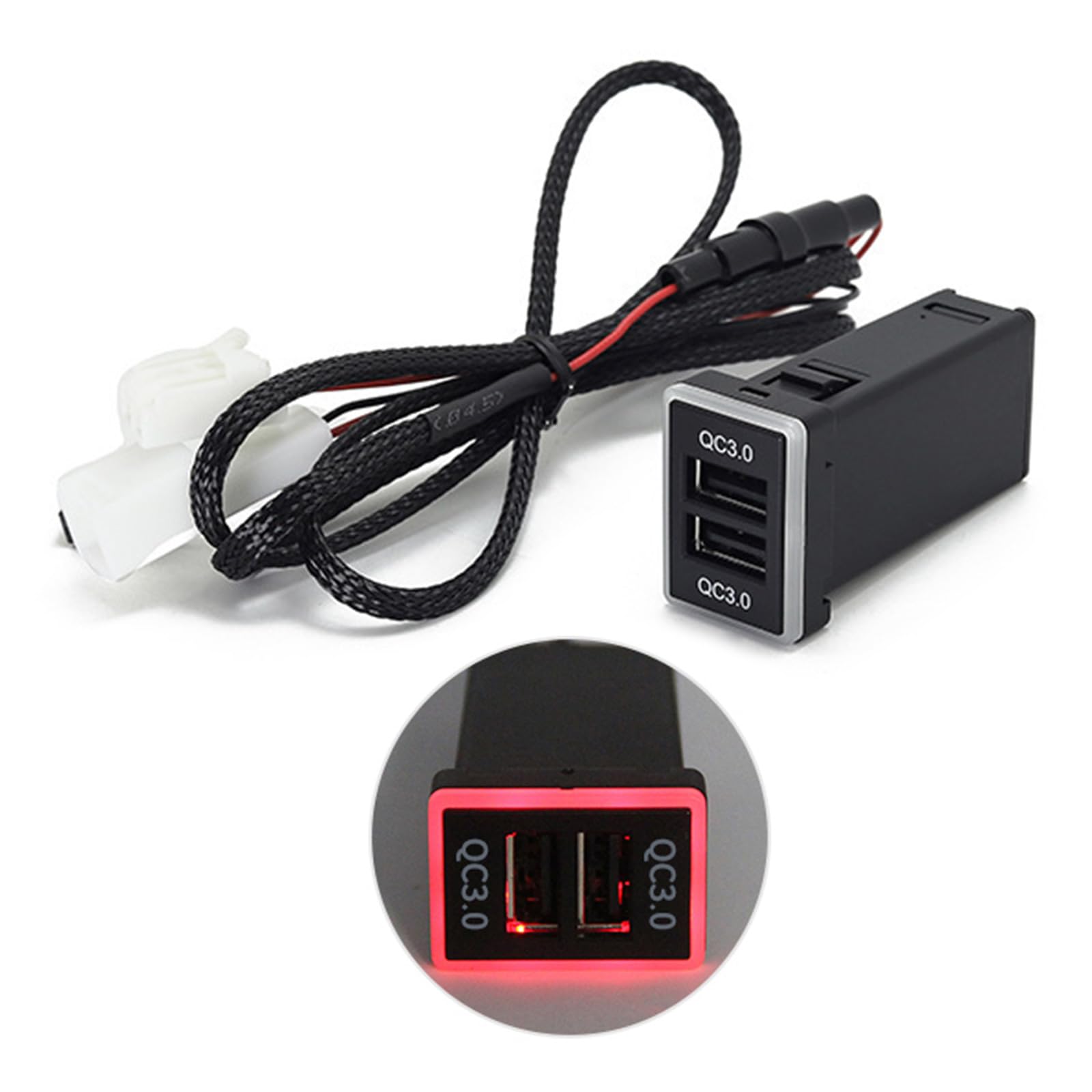 Amazon | QC3.0 5V 3A 9V 2A デュアル USB 電源ソケット急速充電車の