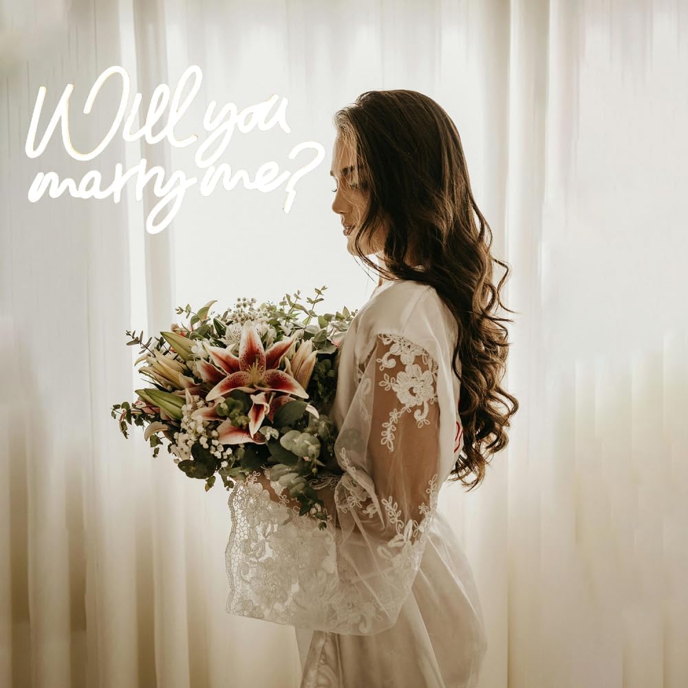 Will You Marry Me ? Neonowy znak na oświadczyny, wesele, przyjęcie, dekoracja ścienna, zasilany przez USB, ściemniana litera LED, podświetlane znaki na zaręczyny, walentynki, dla dziewczyny