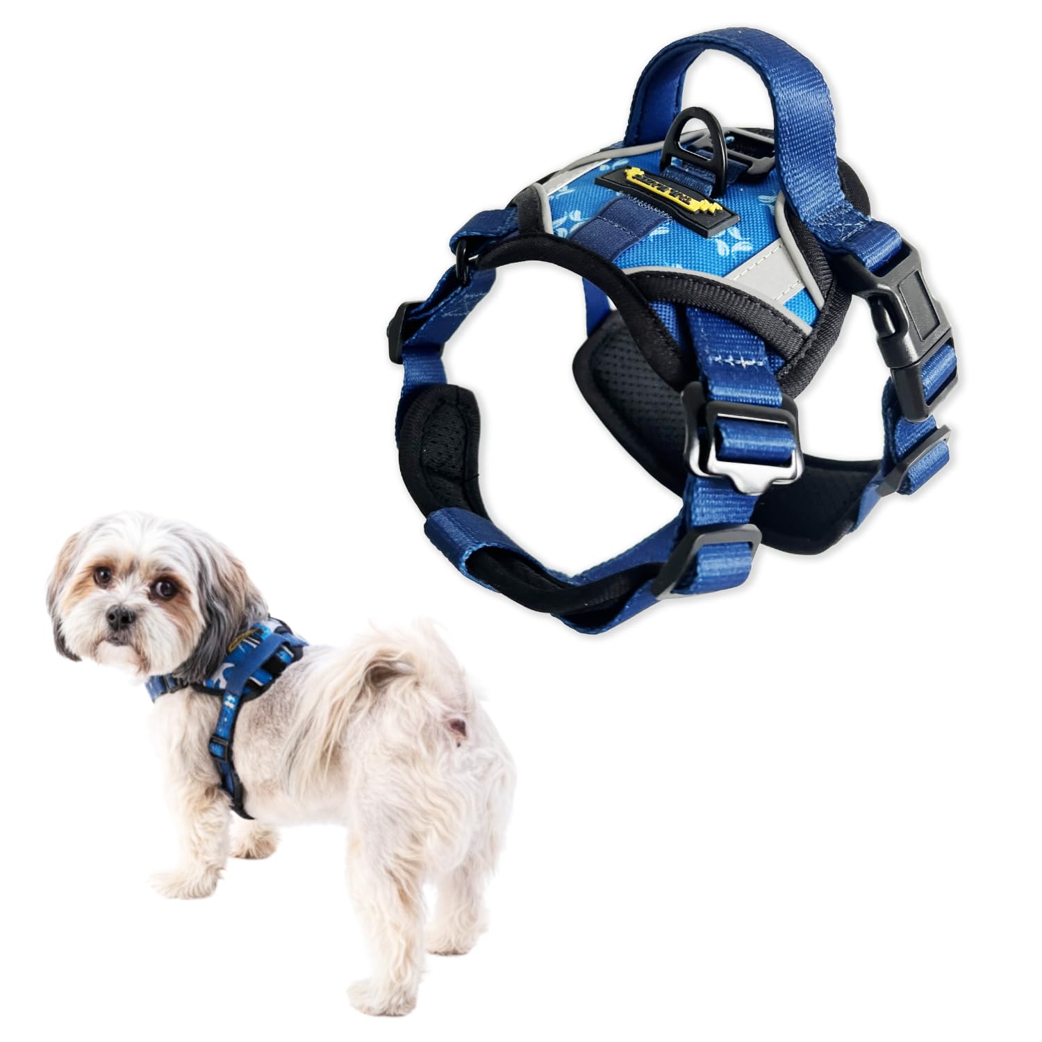 Tail Blazers Adjustable Dog Harness, No Pull, Breathable Padded Harnesses with Handle for Small Medium & Large Dogs