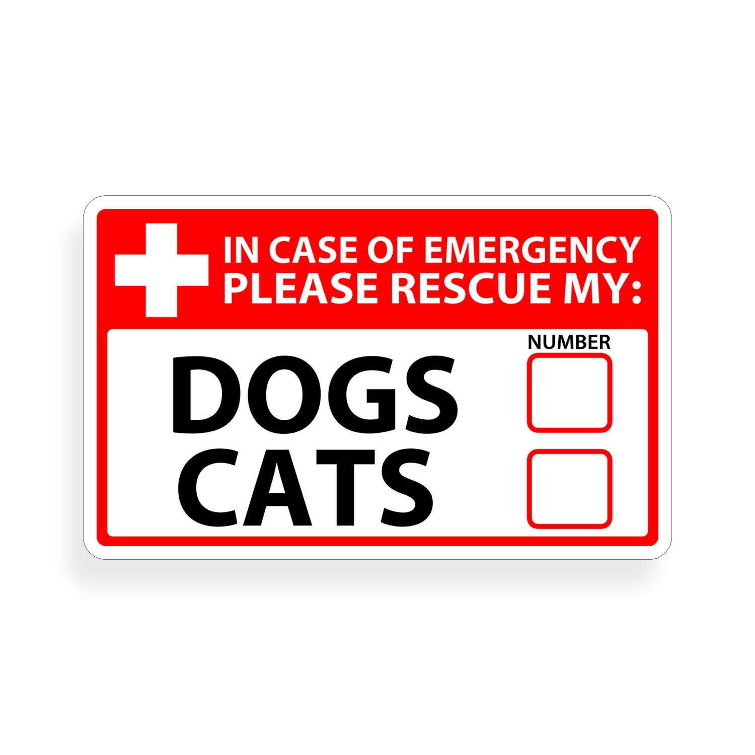 1st Responder Emergency Dog & Cat Rescue Decal Sticker Fireman First Aid Fire Pet