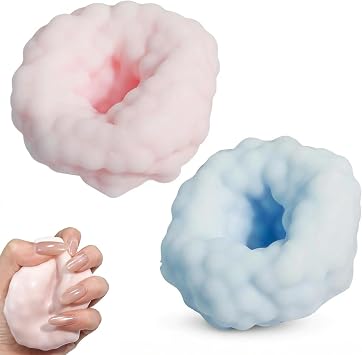 2026New Crunchy Squishy Noisy Stress Balls Ice Skin Fidget Sensory Toys for Anxiety Stress Relief Focus Relaxing, 2pcs Pink+Blue, Gifts