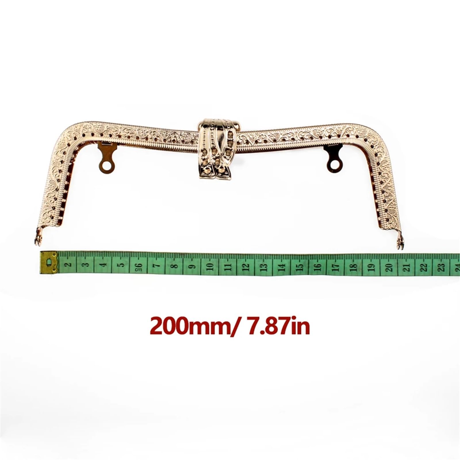 Cierres Para Bolsos Marco cóncavo de 20CM con estampado de hojas de Metal, cierre de broches Kiss for bolsos, bolso de mano, Hardware, monedero, accesorios de costura DIY, 5 uds.(5Pcs 20CM cinnamon)