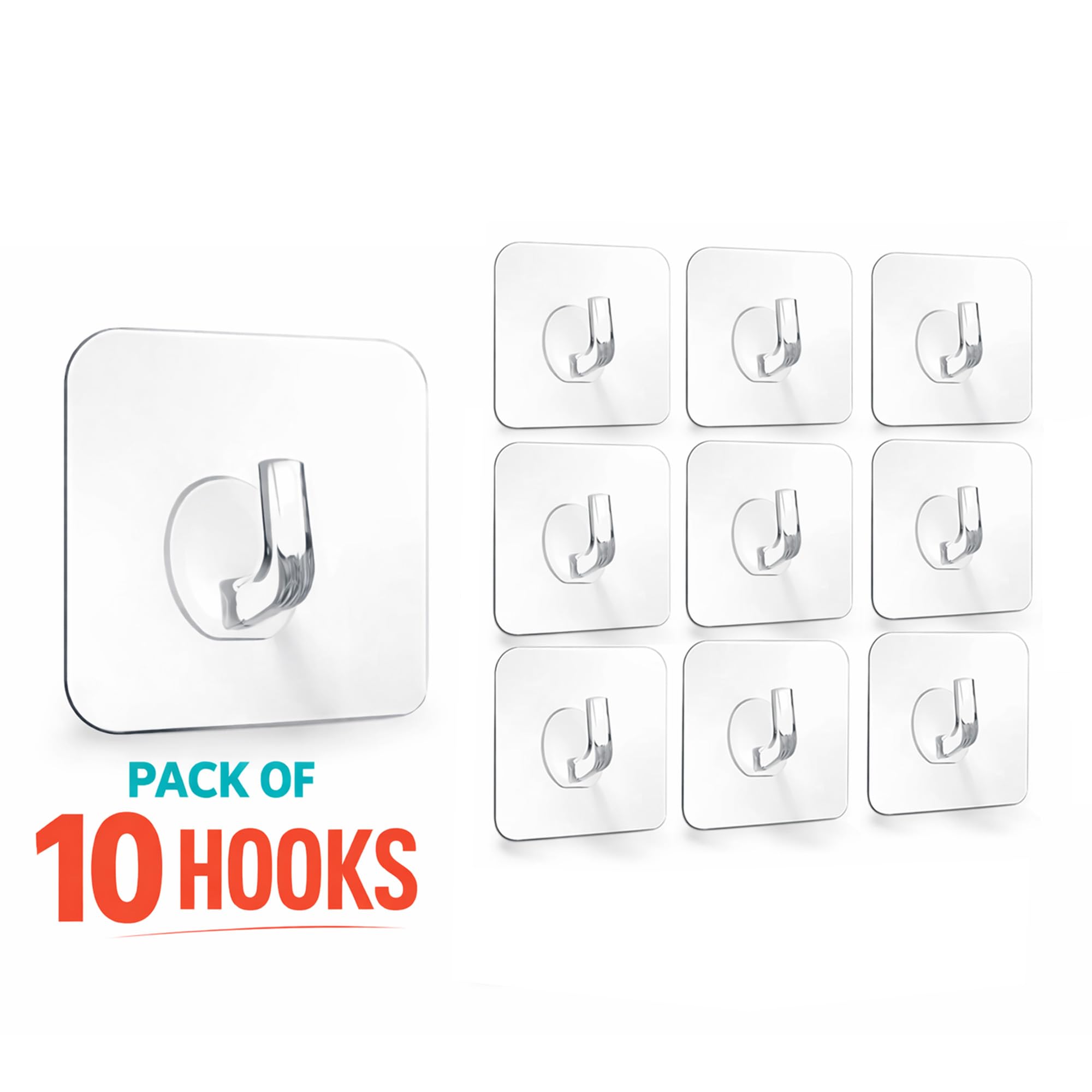 Transparent Wall Hooks - No Drill, Damage-Free -8