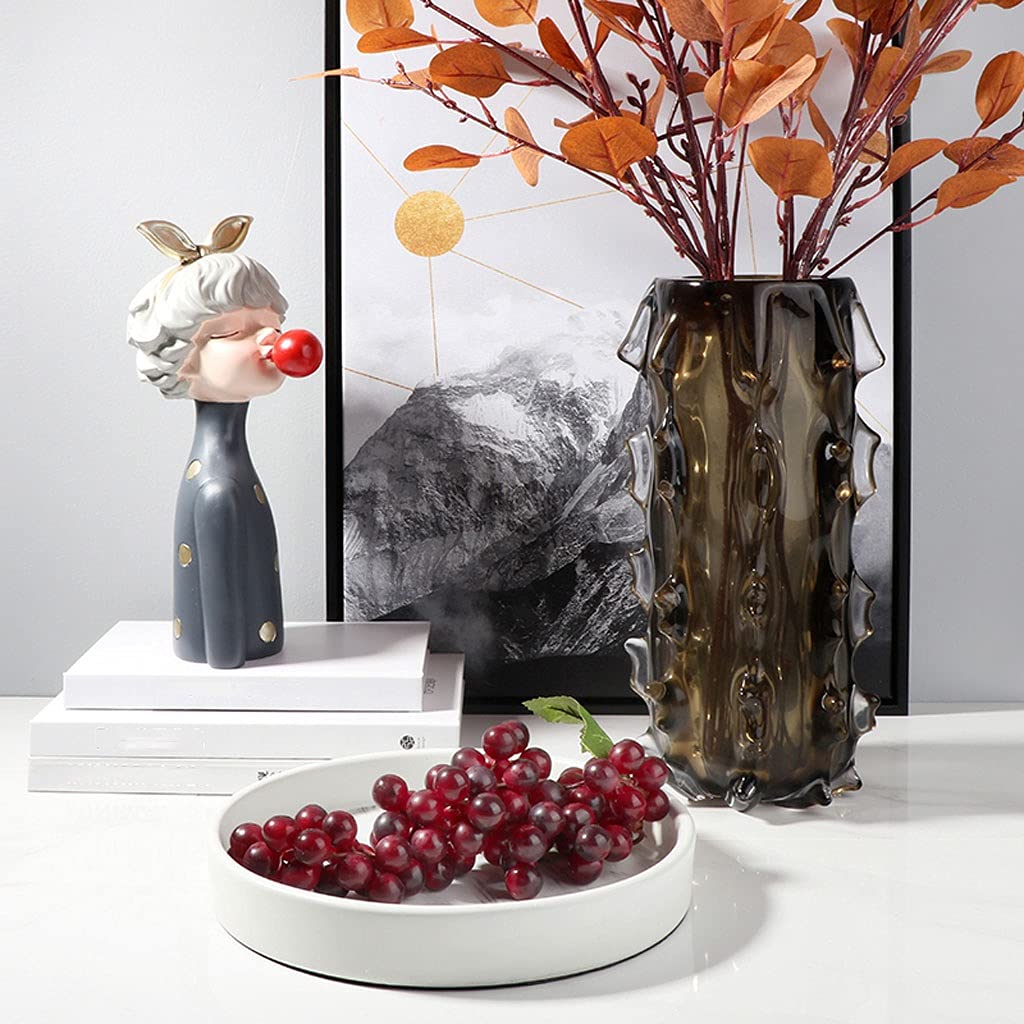 Vaso Moderno semplice astratto Vaso di vetro Decorazione Modello Camera Soggiorno Ingresso Fiori secchi Arredamento for la casa Vaso In Ceramica
