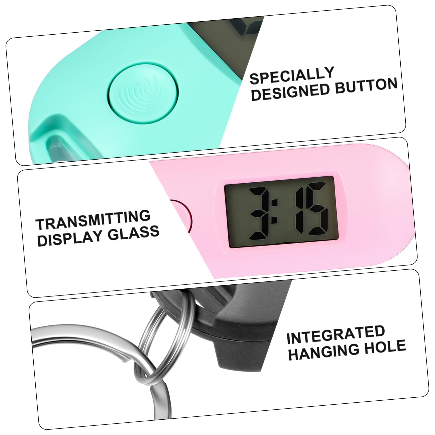NUOBESTY Relojes Electrónicos De Silenciosos Pack De Relojes Portátiles para Estudiantes Verde Azul Negro Rosa Gris Diseño Compacto Y De Usar para Y Exámenes 6 Piezas X 3