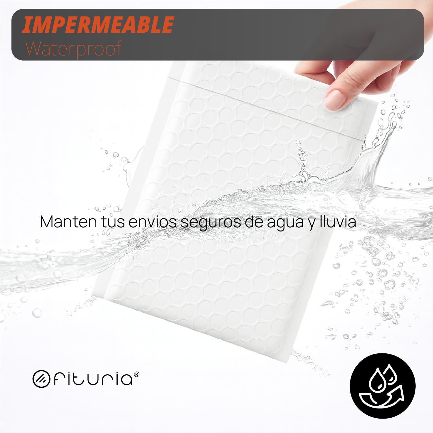 OFITURIA Buste imbottite con bolle 150x220 mm, polietilene bianco, buste per spedizione con chiusura adesiva forte, resistenti all’acqua, ideali per ecommerce e ufficio (200 pz)