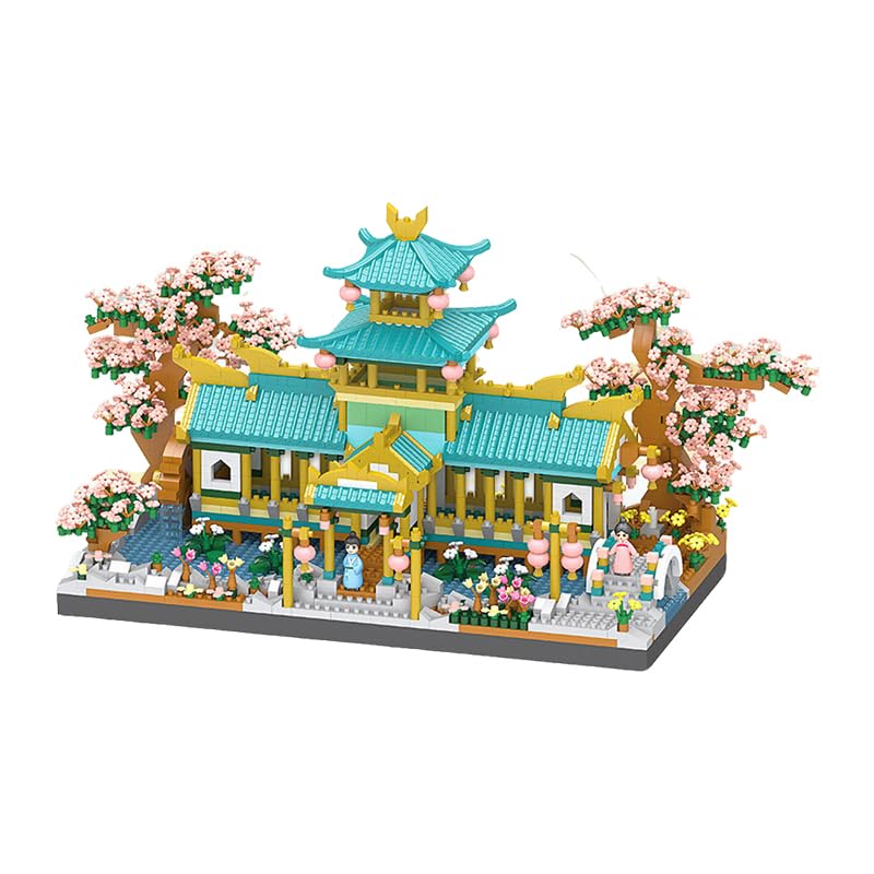 Image of SKY LINE OCEAN Chinese Garden Wedding Pavilion Mini Building Blocks Set (2350 PCS), Micro Bricks Architecture Model Kit with LED Lights, STEM Toy Kit for Adults & Kids, Only for 14+