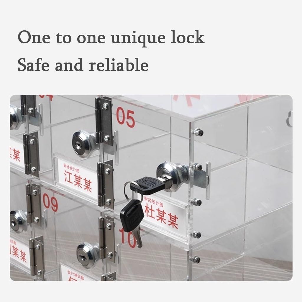 Acrylic Phone Storage Locker Box – 6-80 Slots, Wall-Mounted Lockable Mobile Phone Lockbox for Classroom, Office, Exam Security & Organization (50 Units)