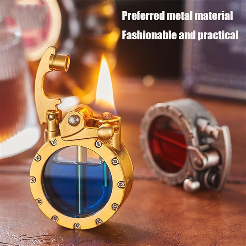 Encendedor clásico vintage de queroseno con palanca miniatura 3